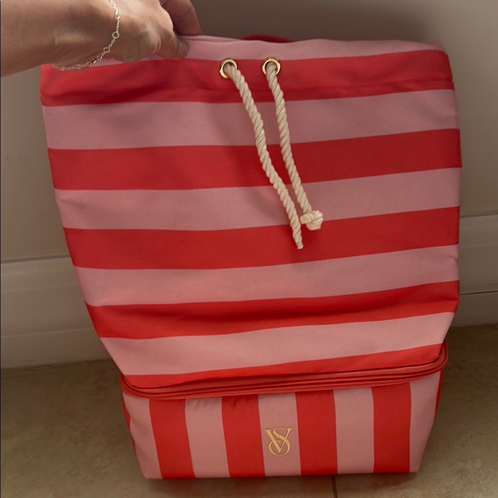 Victoria's Secret Pink and Red Cooler Bottom Backpack